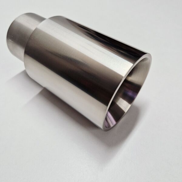 Pogrubiona końcówka wydechu INOX 80 mm prosta stal nierdzewna