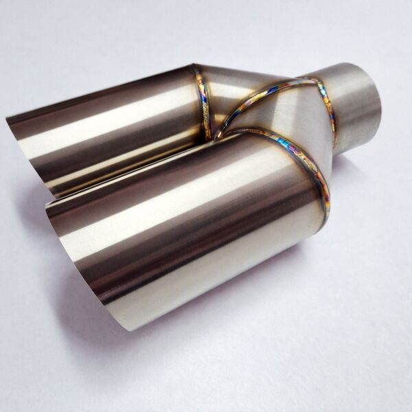 Podwójna końcówka wydechu Y-Pipe INOX 2x80 mm ścięta ze stali nierdzewnej