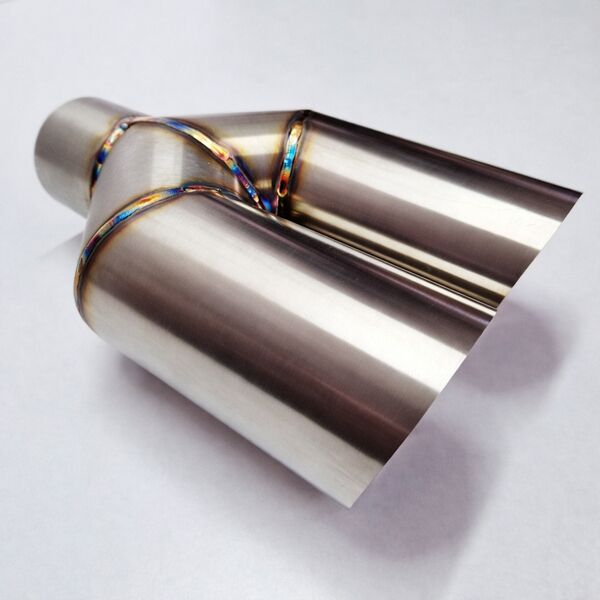 Podwójna końcówka wydechu Y-Pipe INOX 2x80 mm ścięta ze stali nierdzewnej