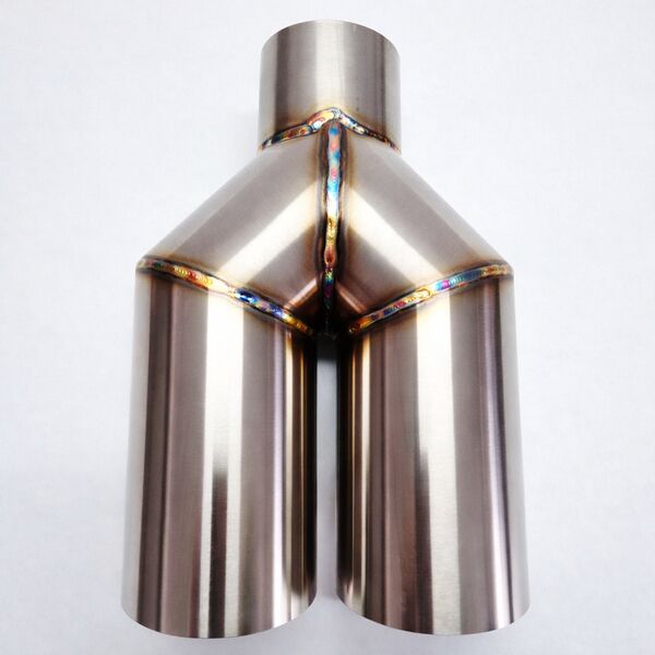 Podwójna końcówka wydechu Y-Pipe INOX 2x80 mm ścięta ze stali nierdzewnej
