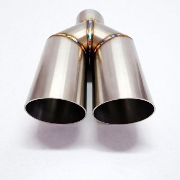 Podwójna końcówka wydechu Y-Pipe INOX 2x3 2x76 mm stal nierdzewna